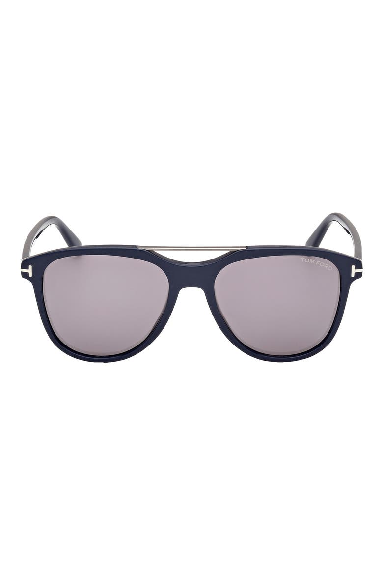 Damian 54mm Pilot Sunglasses, Main, color, SHINY NAVY BLUE / LIGHT SMOKE
