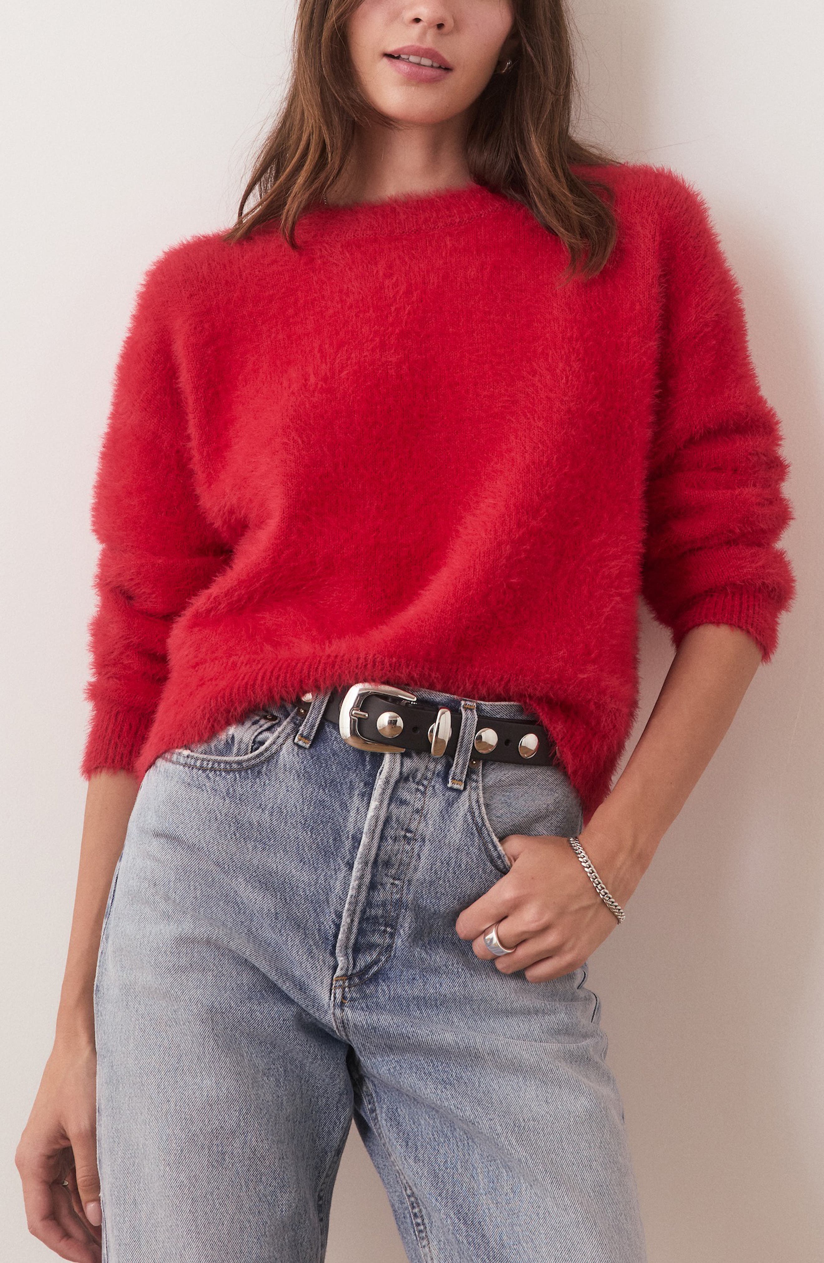 Marine Layer Teddy Eyelash Crop Sweater