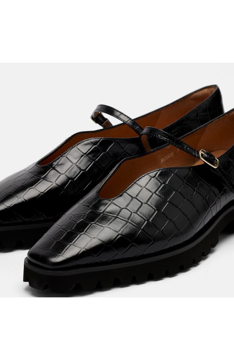 MARC NOLAN Roxie Leather Lug Mary Janes, Alternate, color, Black Croc