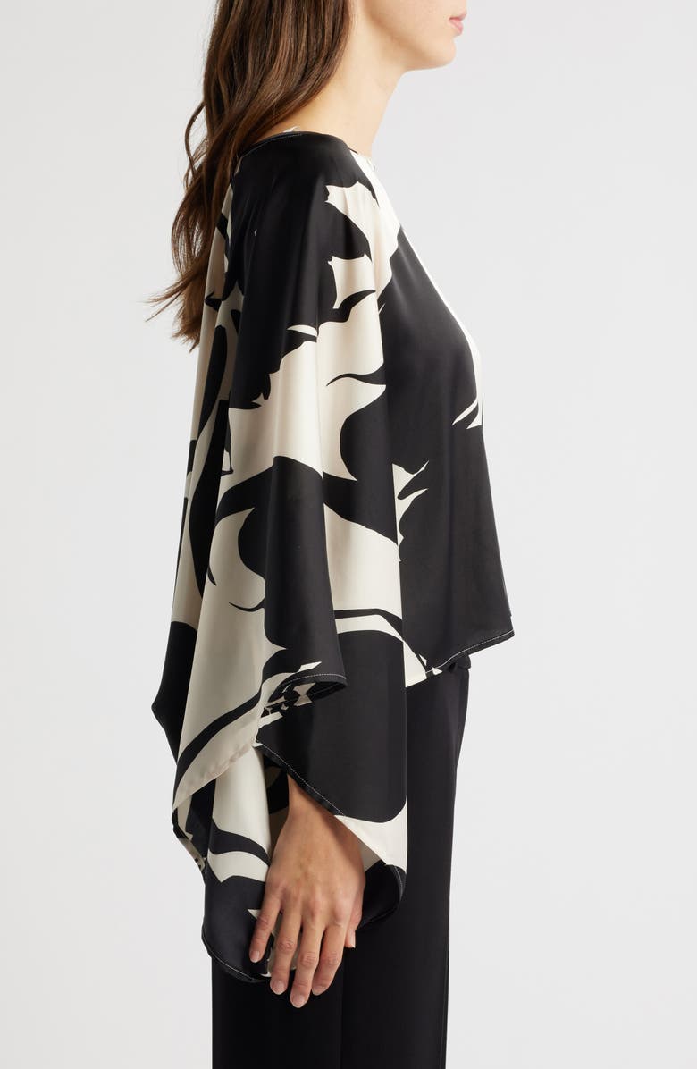 Anne Klein Floral Dolman Sleeve Cape Top, Alternate, color, 