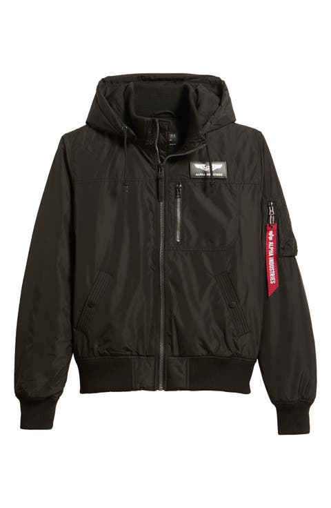 Hooded Rib Flight Jacket