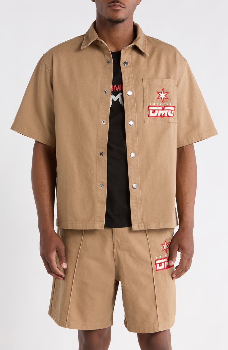CRIMINAL DAMAGE Star Logo Shirt, Main, color, Stone