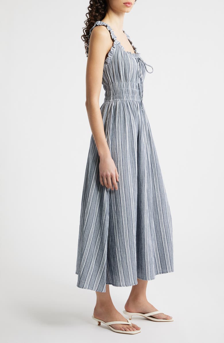 FRNCH Obea Variegated Stripe Organic Cotton Sundress, Alternate, color, Bleu Jean