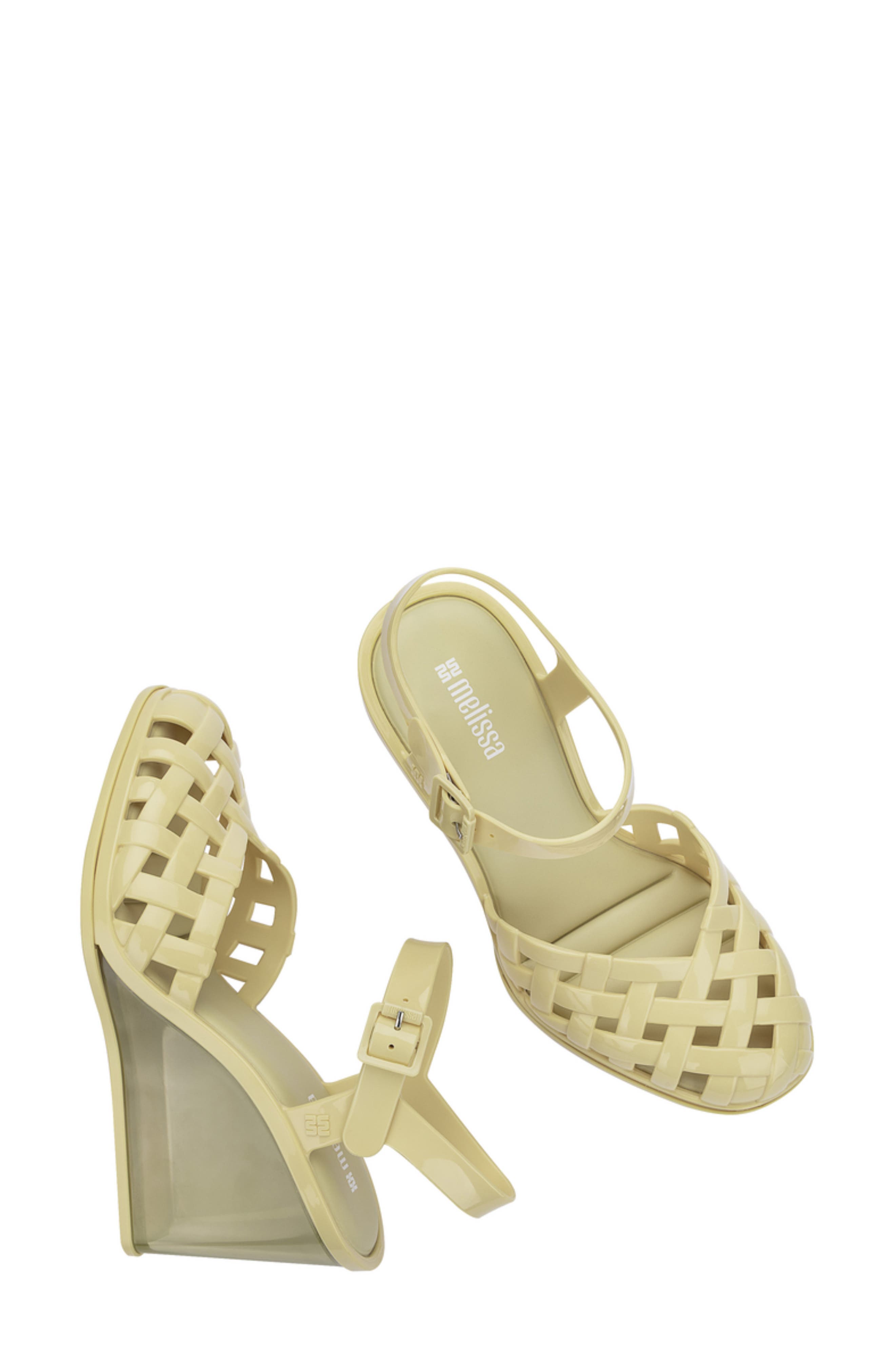 Agata Wedge Sandal, Alternate, color, YELLOW/ BEIGE