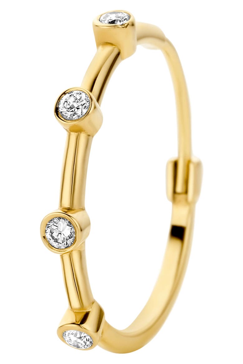Remi Single Lab Created Diamond Hoop Earring, Main, color, YELLOW GOLD