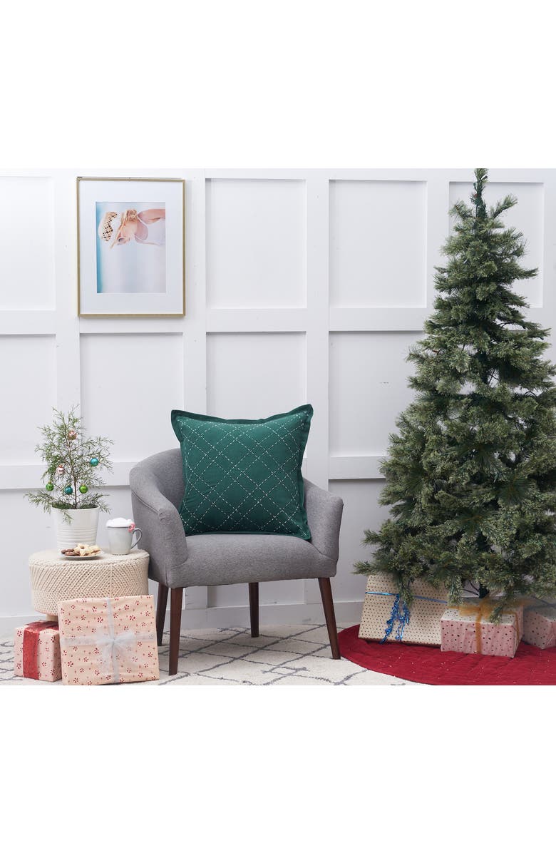 carol & frank Elliot Cotton Corduroy Hand Stitched Decorative Throw Pillows, Alternate, color, Blue