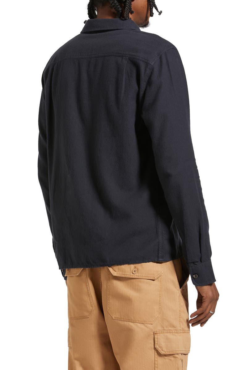 Brixton Hastings Solid Flannel Button-Up Shirt, Alternate, color, Black