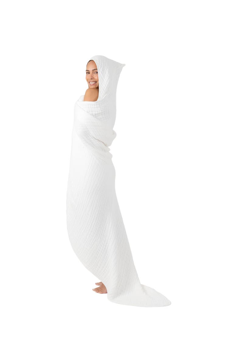 Comfy Cubs Adult Muslin Hooded Towel, Main, color, White