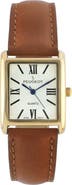 Peugeot Roma Tank Leather Strap Watch- 26x32MM