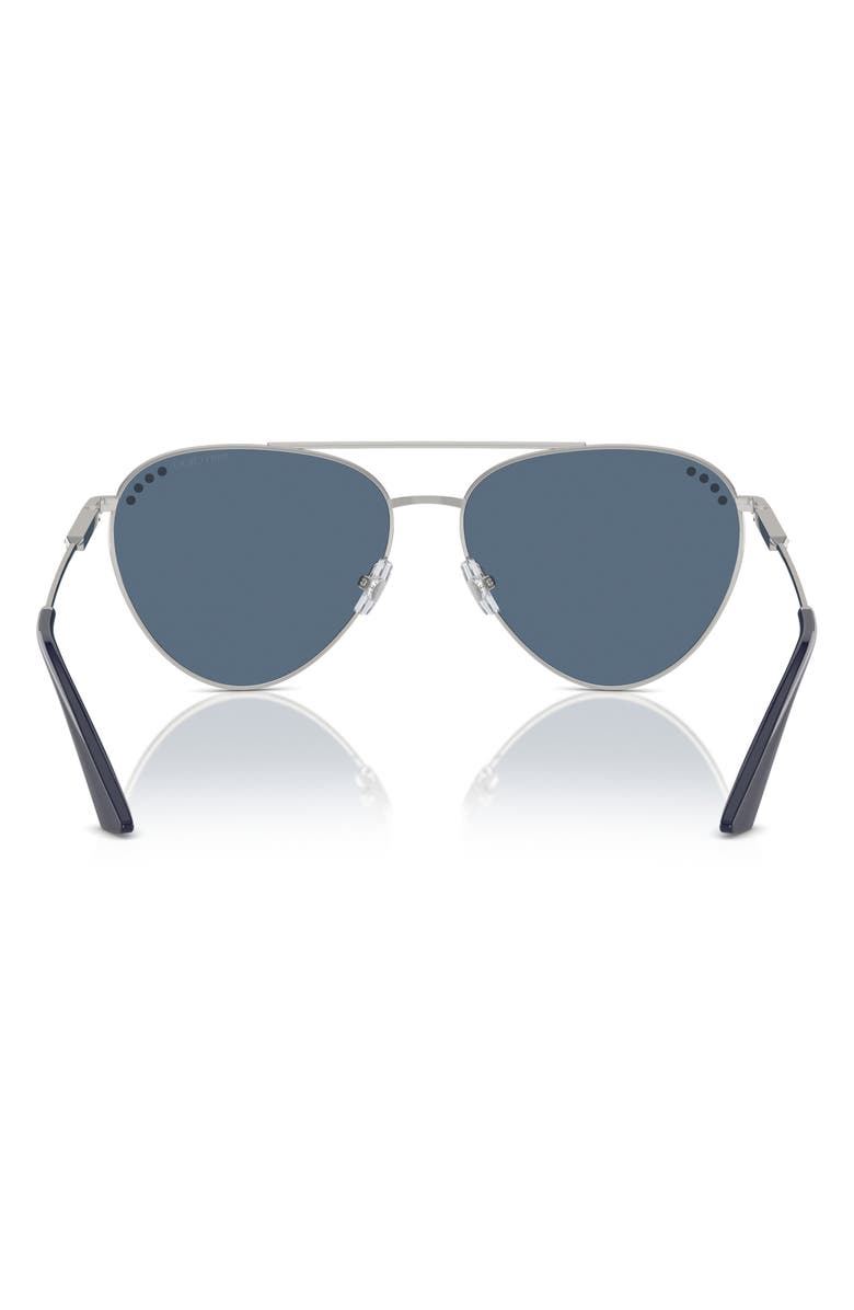 Jimmy Choo 60mm Pilot Sunglasses, Alternate, color, Silver / Dark Blue