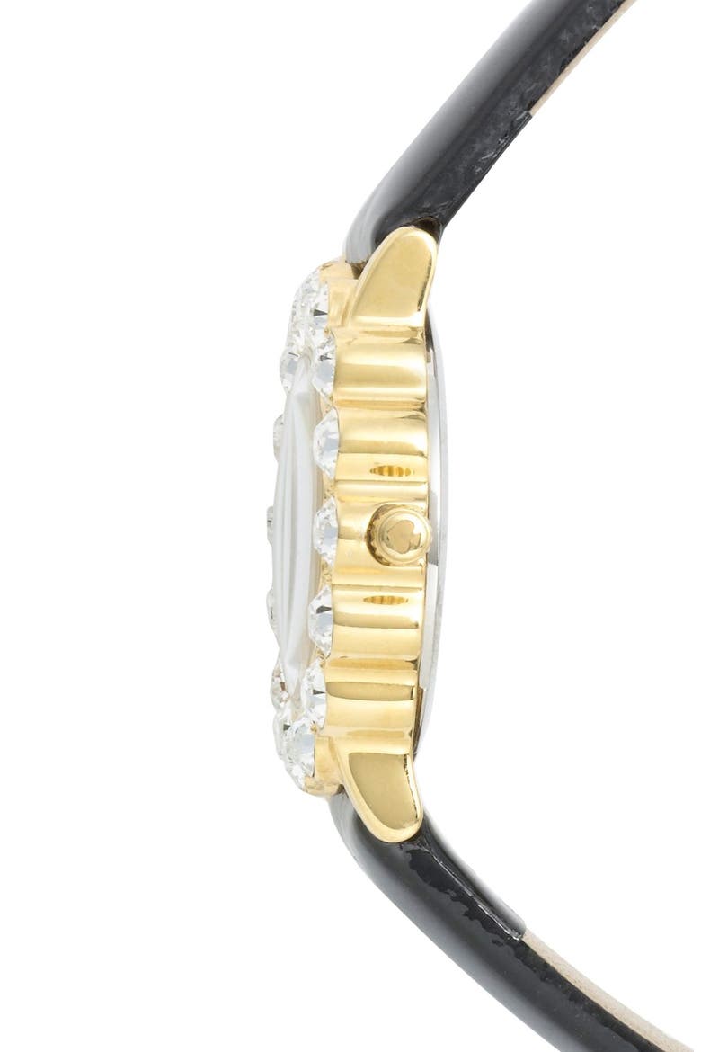 'belvedere' crystal bezel watch, 24mm, Alternate, color, BLACK/ GOLD