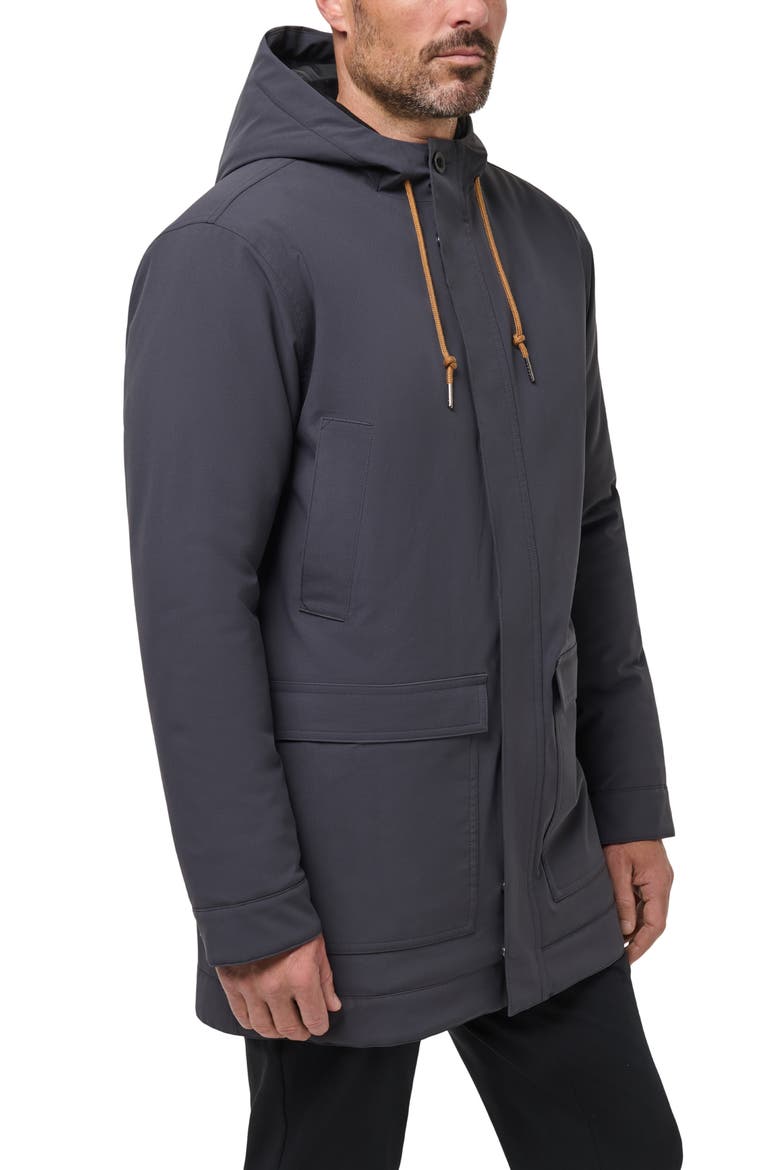Mountain Pass Waterproof Hooded Long Jacket, Alternate, color, EBONY