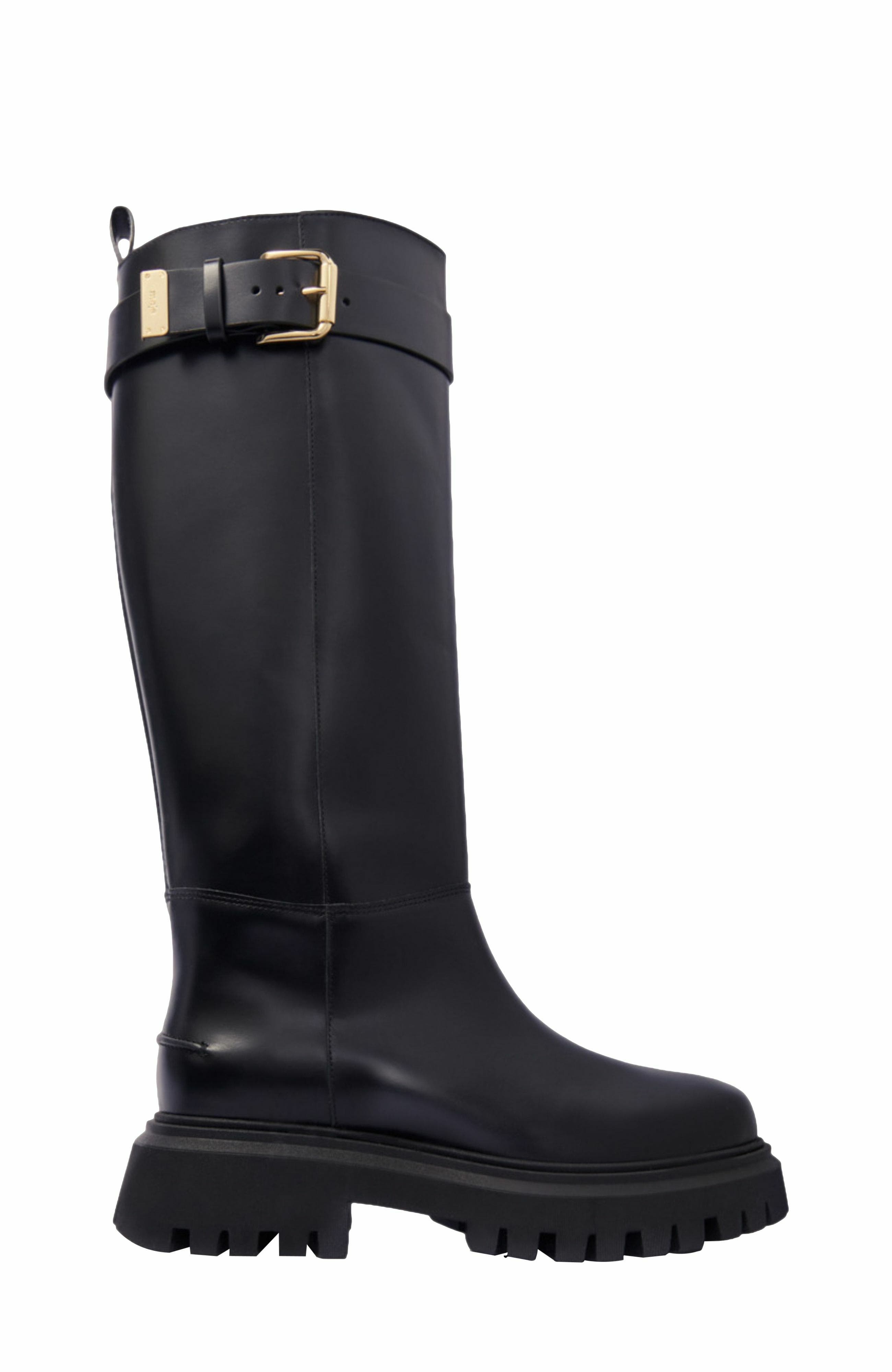 maje Buckled leather boots, Main, color, 