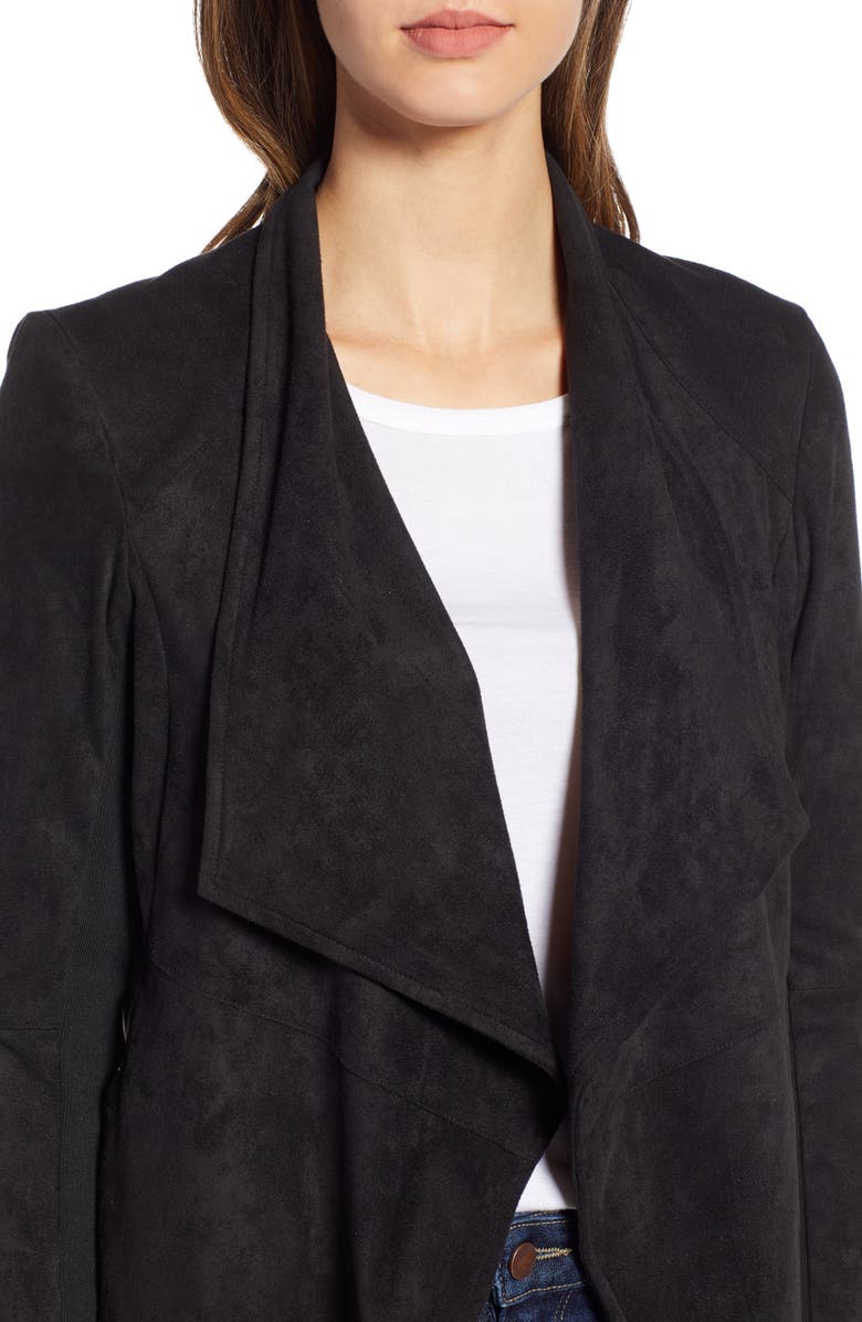BB Dakota by Steve Madden BB Dakota Wade Drape Front Faux Suede Jacket, Alternate, color,