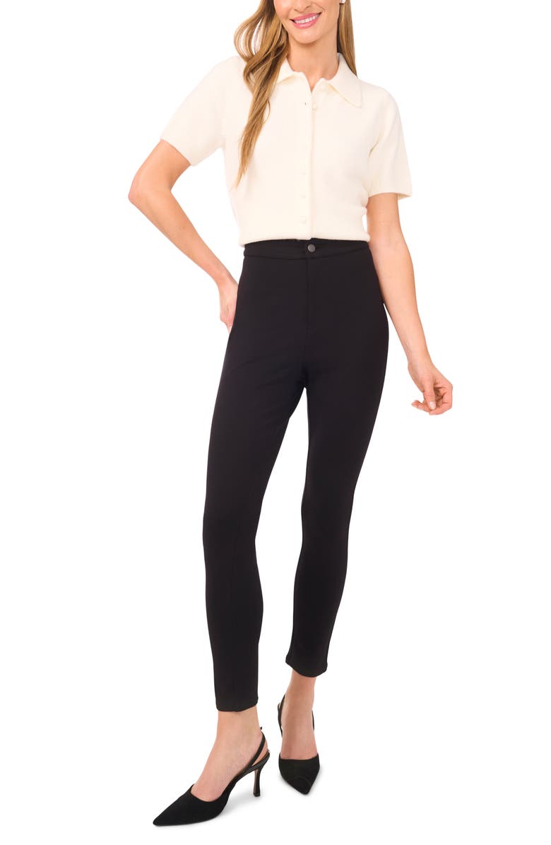 Ted Baker Fenlinda High Waist Ponte Pants, Alternate, color, Rich Black