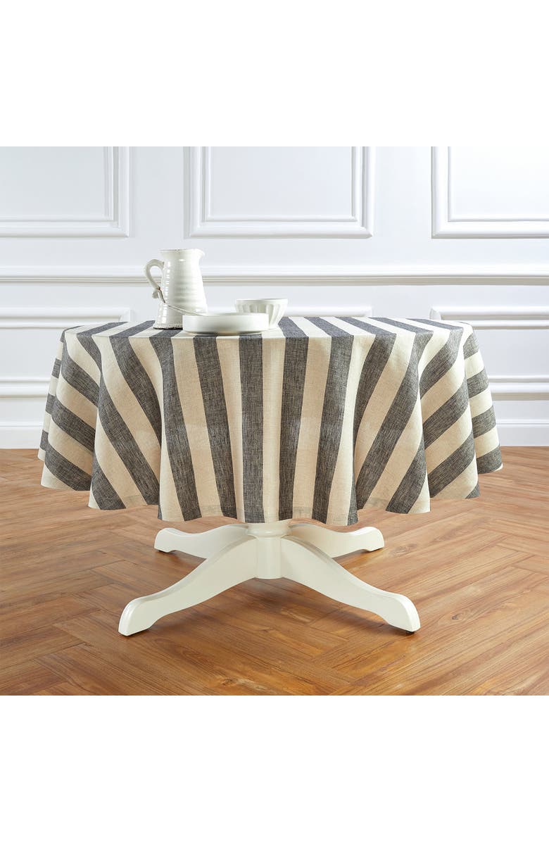 Solino Home Linen Round Tablecloth - Cabana Stripe, Main, color, 