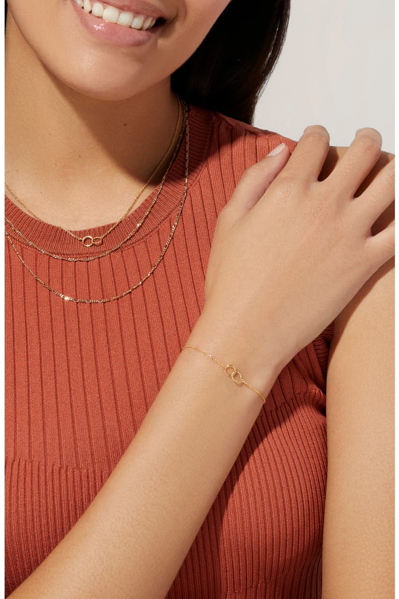 Interlocking Circles Bracelet - Jill, Alternate, color, Gold