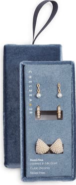 Chelsea28 3 Pairs of Demi Fine Faux Pearl Earrings