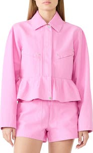 Steve Madden Sloan Cotton Peplum Jacket