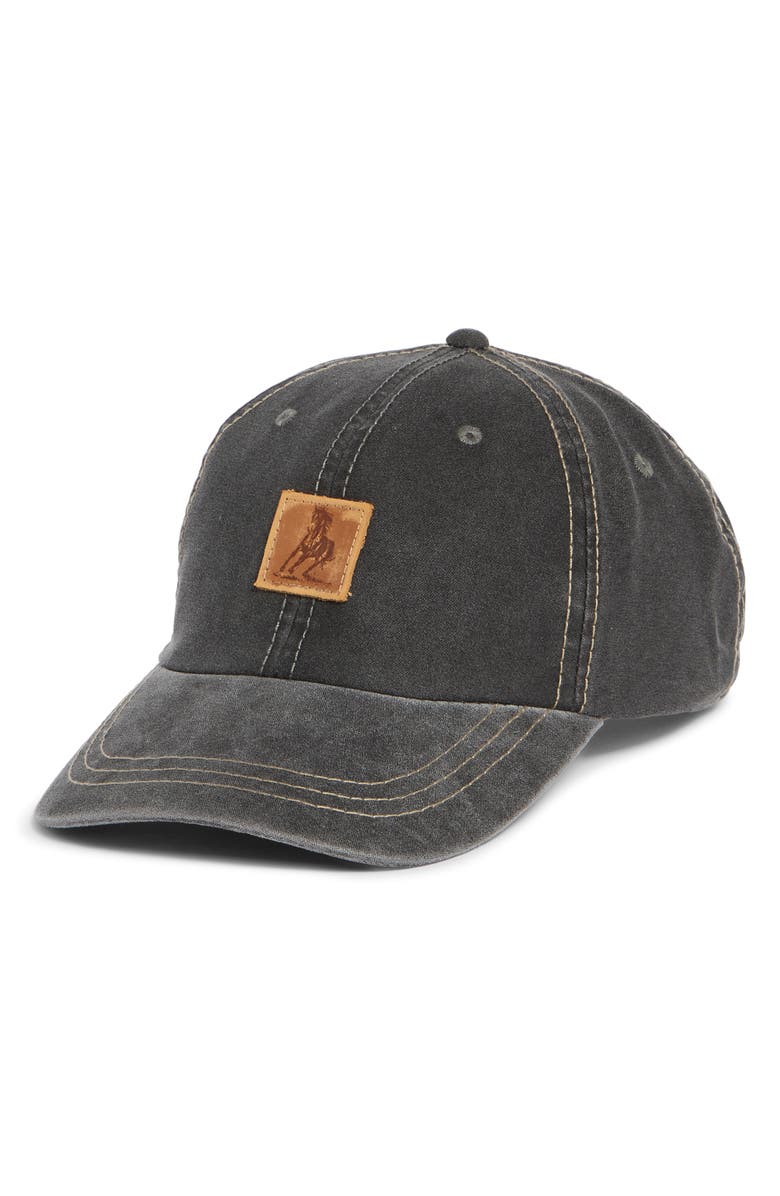 ONE OF THESE DAYS Running Horse Leather Patch Hat, Main, color, Charcoal