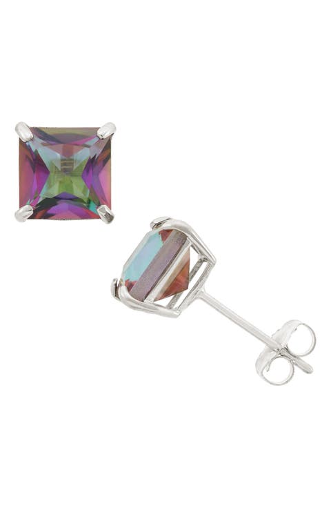 Princess Cut Stud Earrings