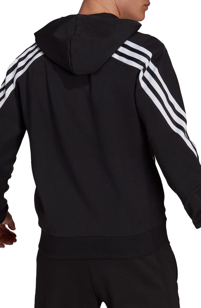 adidas 3-Stripes Front Zip Fleece Hoodie, Alternate, color,