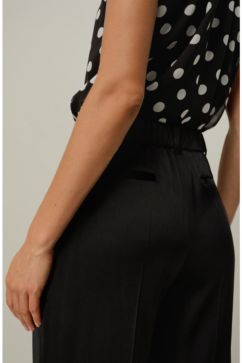 Women's Double Faced  Silk Charmeuse Straight Leg Pants, Alternate, color, Black