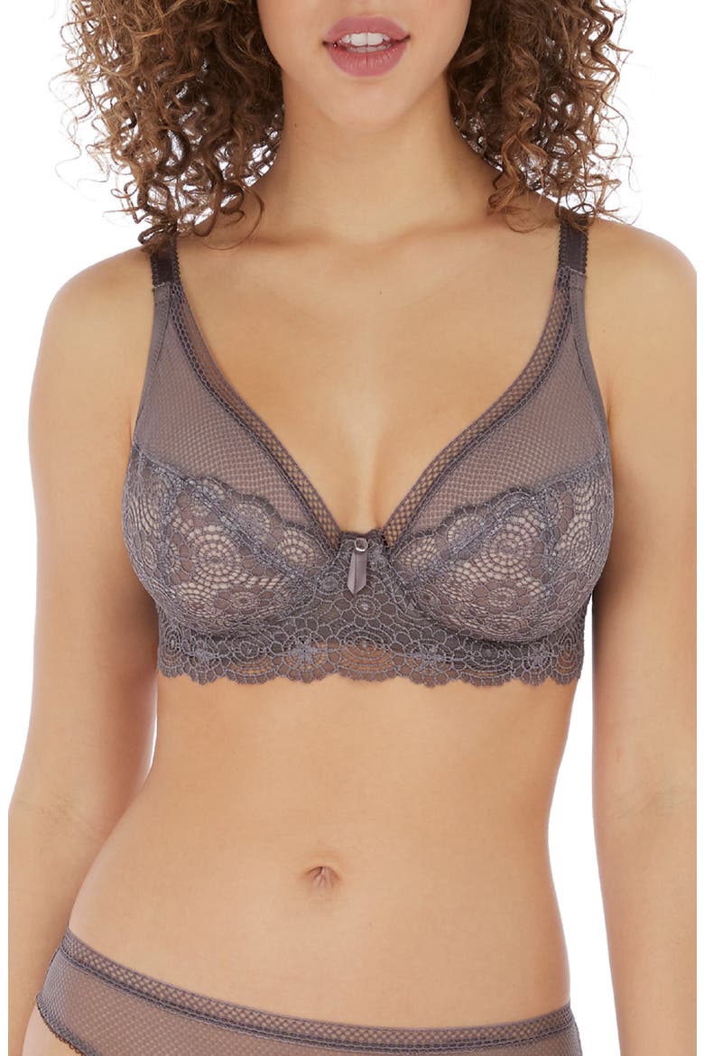 Expression High Apex Underwire Plunge Bra, Main, color, SHARK