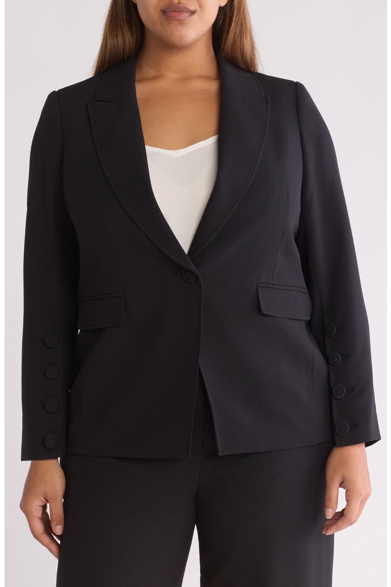 One-Button Blazer, Alternate, color, BLACK