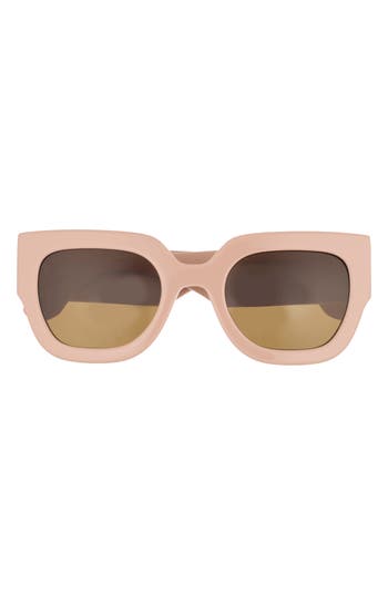 Diff Maren 50mm Square Sunglasses In Brown