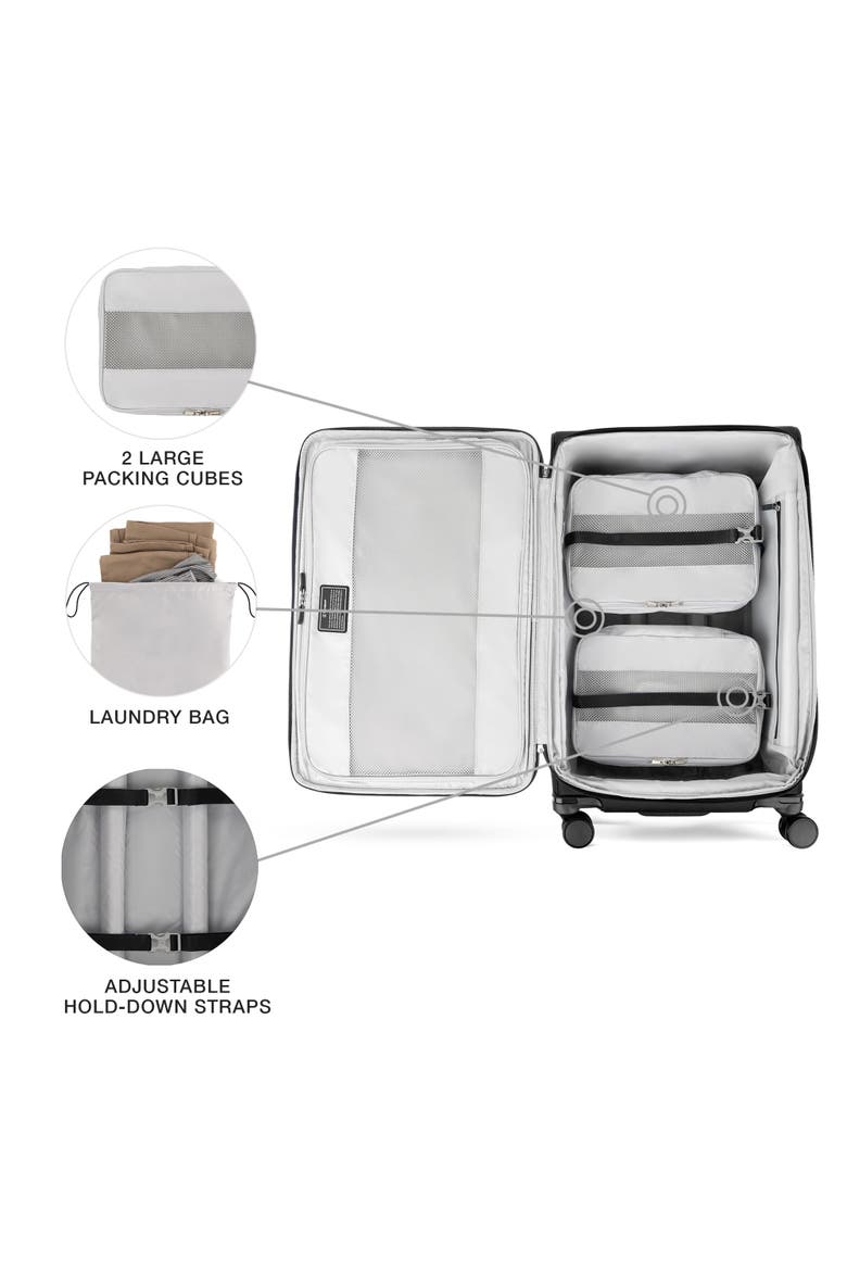 Versapack + Lightweight Softside Expandable 29" Large Checked Spinner Luggage, Alternate, color, Black