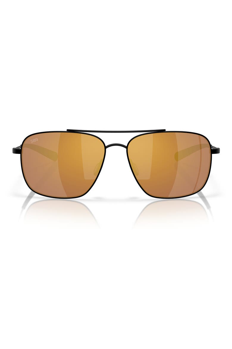 Canaveral 59mm Sunglasses, Main, color, SATIN BLACK / GOLD MIRROR 580G