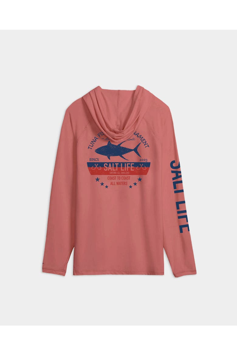 Tuna Tournament Performance Hoodie, Alternate, color, Burnt Coral Heather