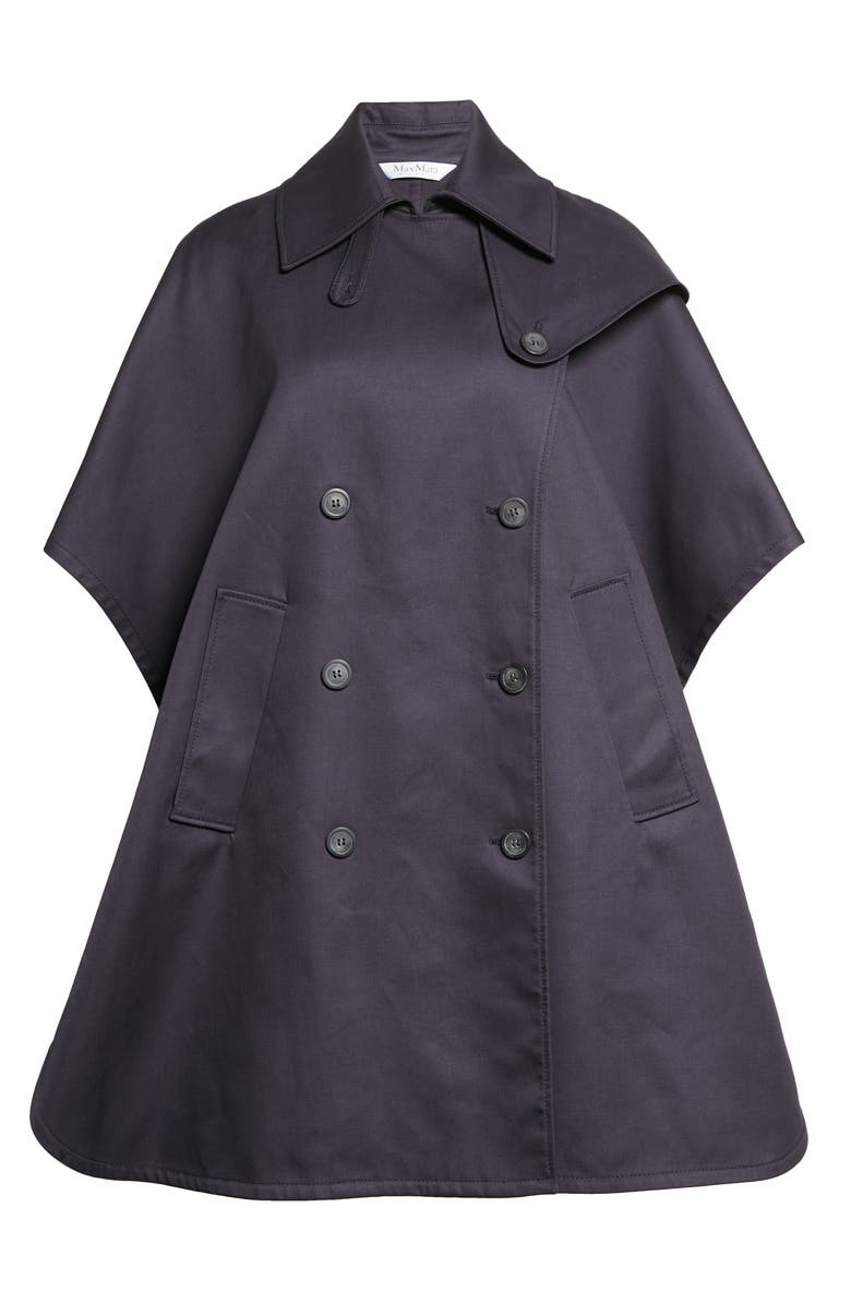 Max Mara Pernice Double Breasted Water Repellent Cotton Gabardine Cape, Alternate, color, Ultramarine