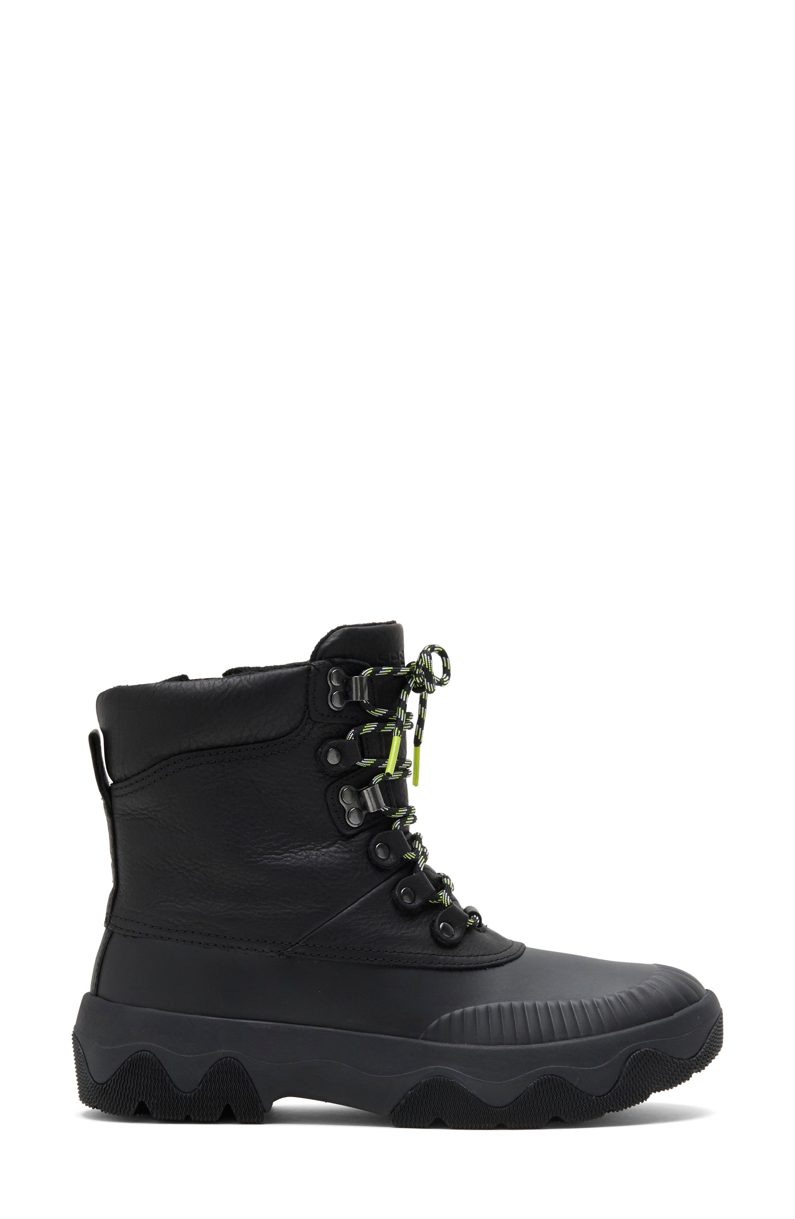 Acadia Leather Boot, Alternate, color, BLACK