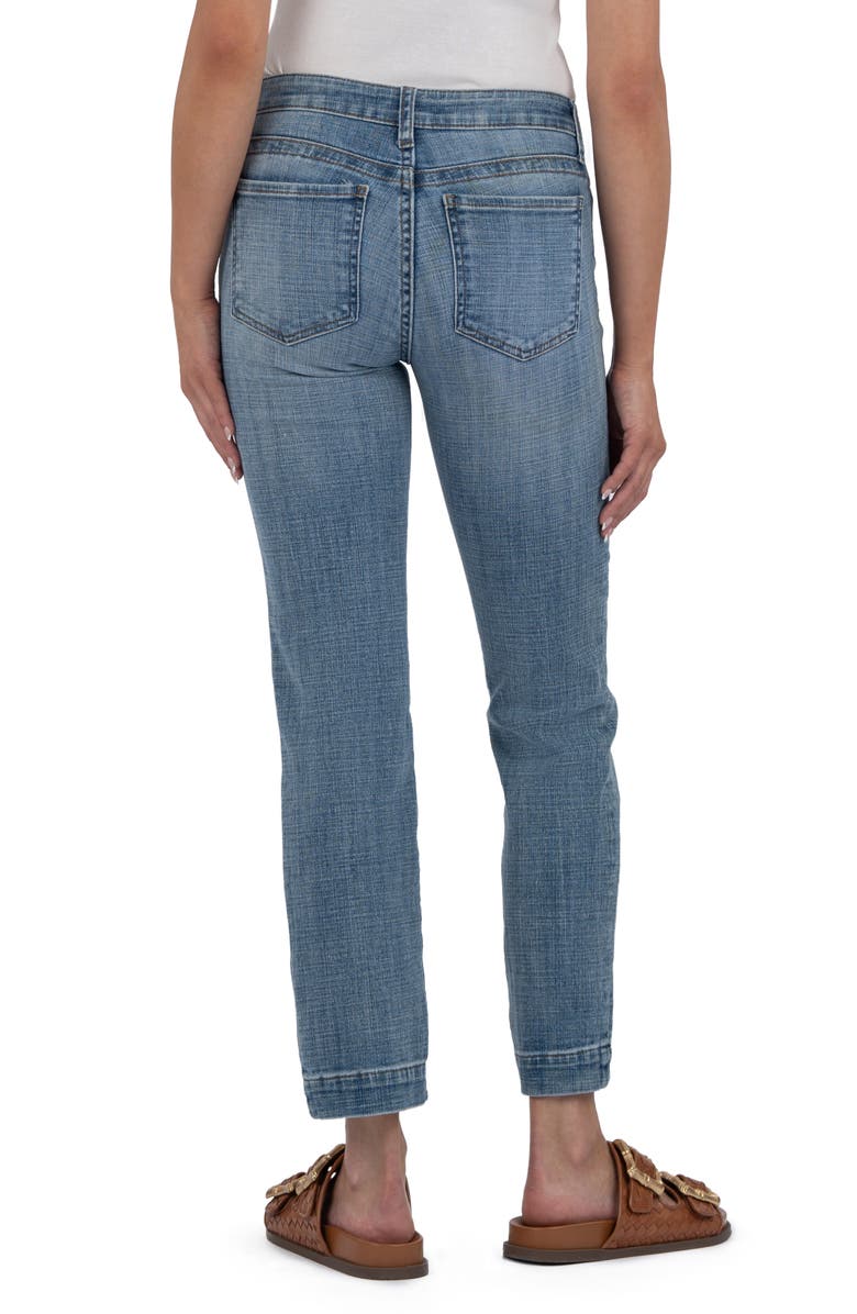 KUT from the Kloth Stevie Seamed Split Hem Low Rise Slim Straight Leg Jeans, Alternate, color, Gained