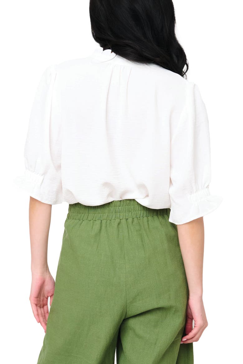 Dianthus Puff Sleeve Top, Alternate, color, WHITE