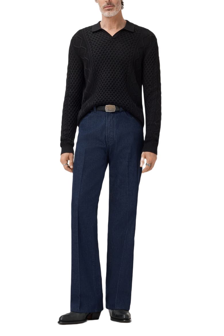 Haynes Organic Cotton Johnny Collar Sweater, Alternate, color, BLACK
