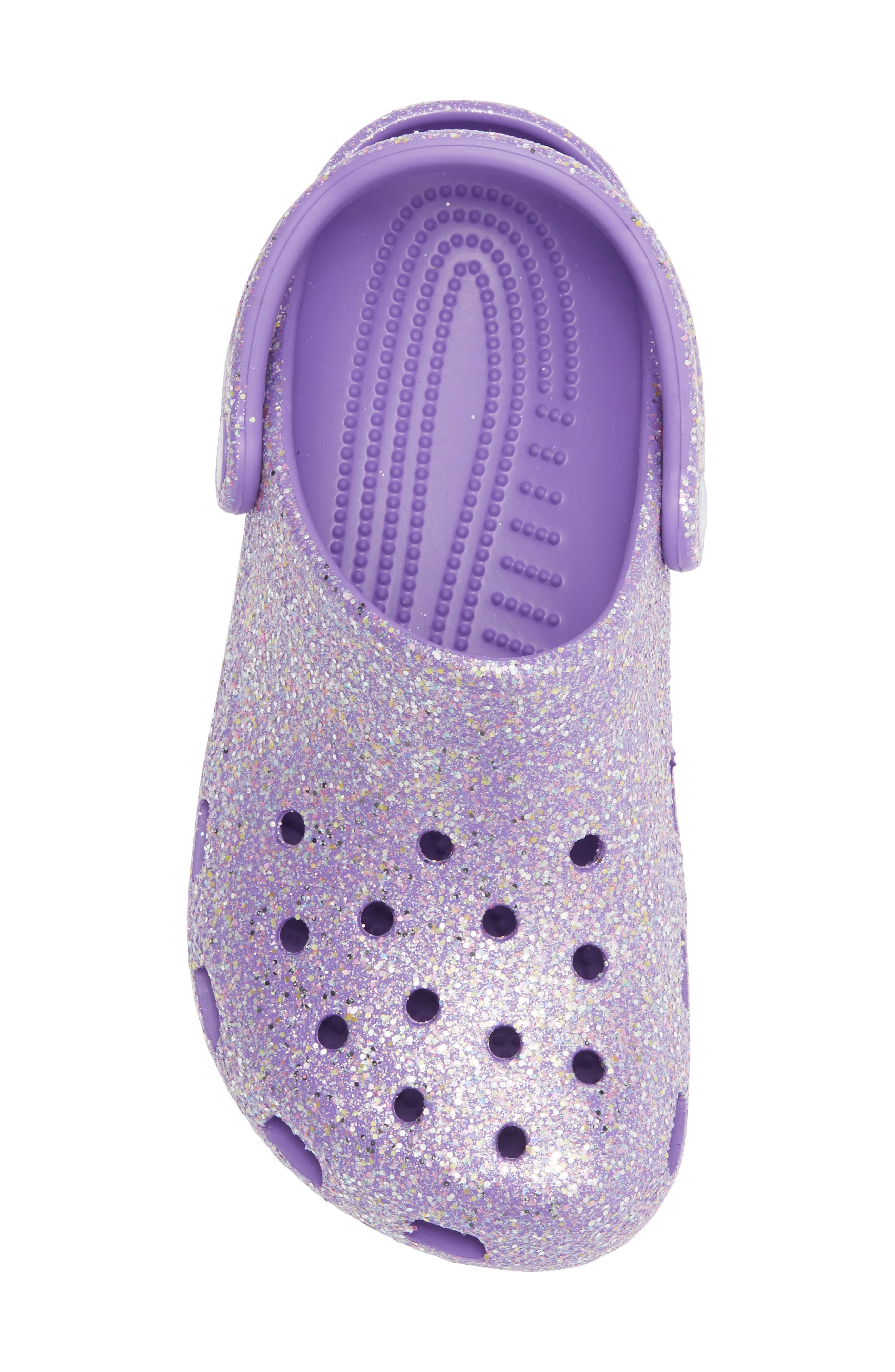 CROCS Kids' Classic Glitter Clog, Alternate, color, Purple