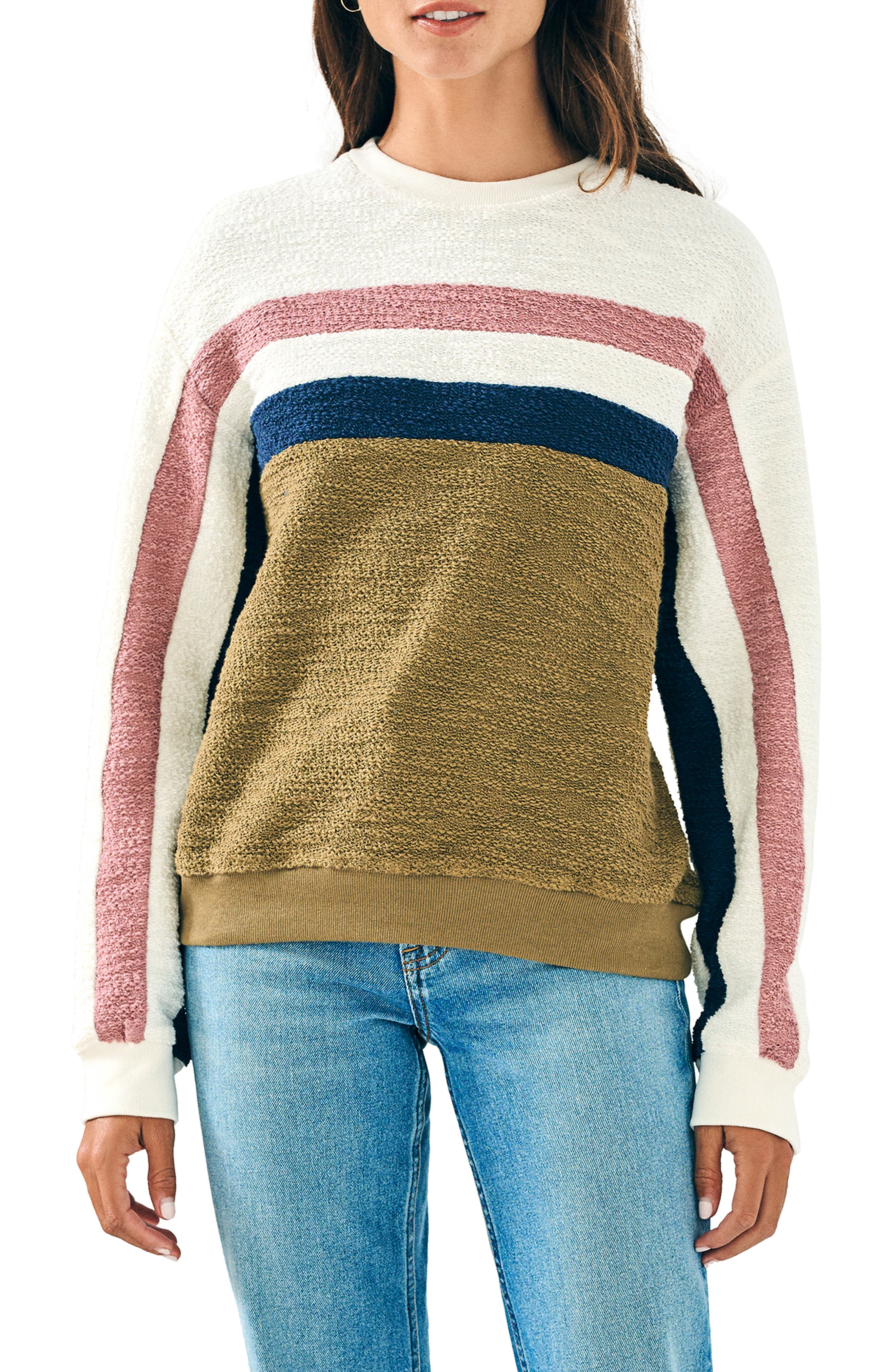 Faherty Vista Stripe Cotton Pullover (Women) | Nordstromrack