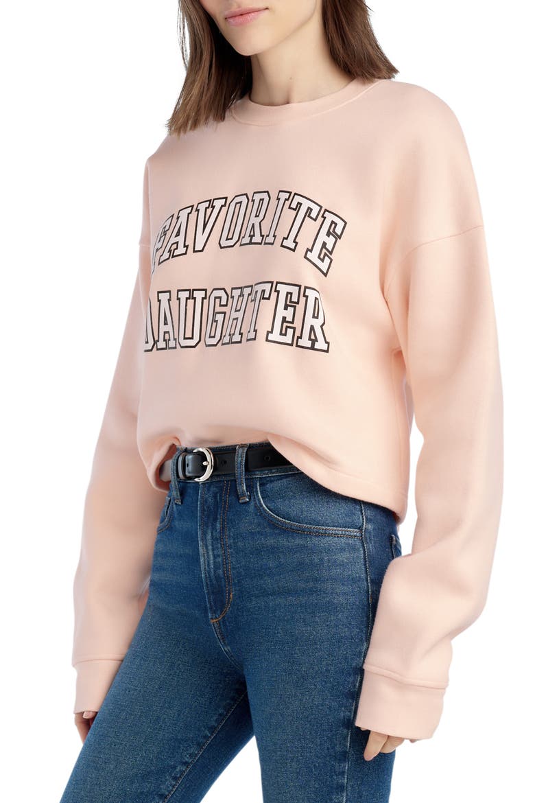 The Collegiate Logo Crop Sweatshirt, Alternate, color, PALE PINK/ WHITE
