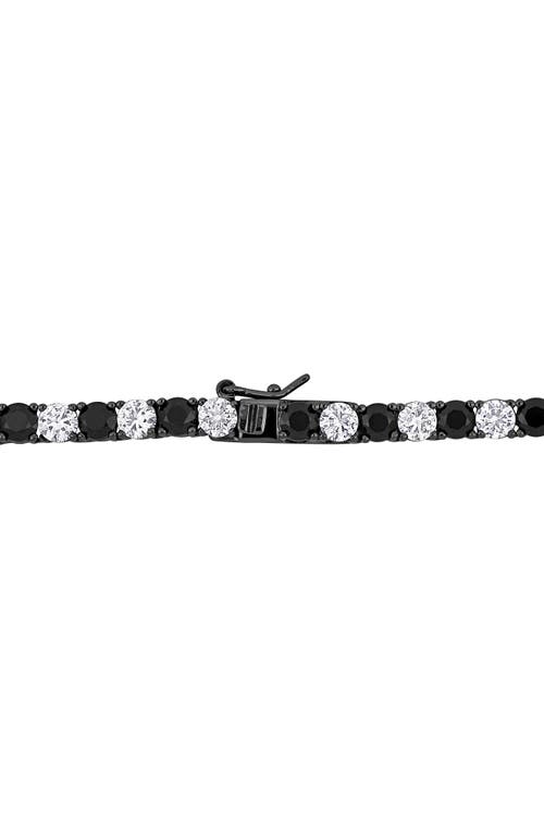 Delmar Sterling Silver Lab Created Sapphire Necklace In Black