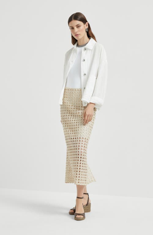 Brunello Cucinelli Dazzling Embroidery Midi Skirt
