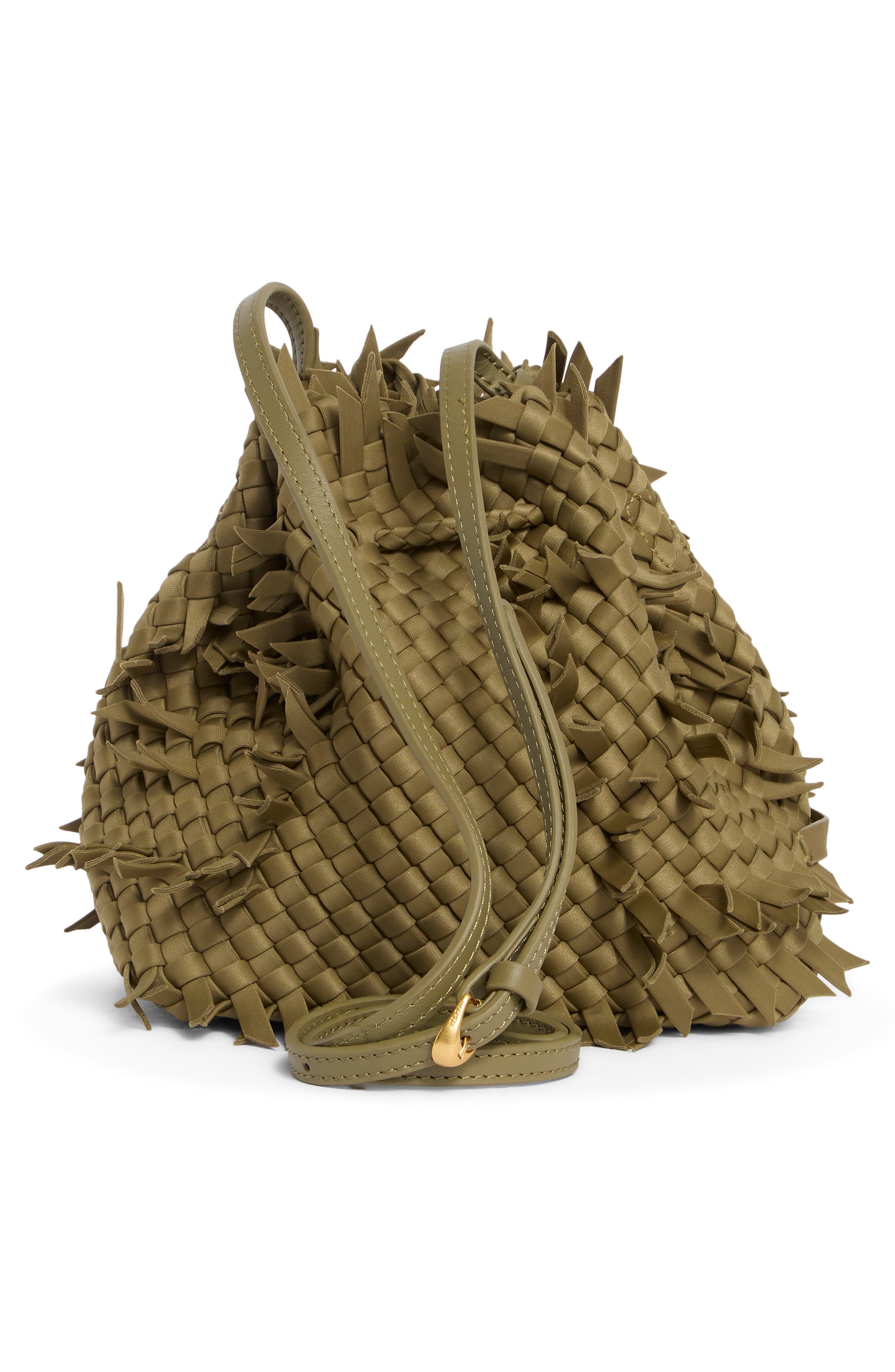 Gramercy Medium Frayed Bucket Bag, Alternate, color, GREEN TEA