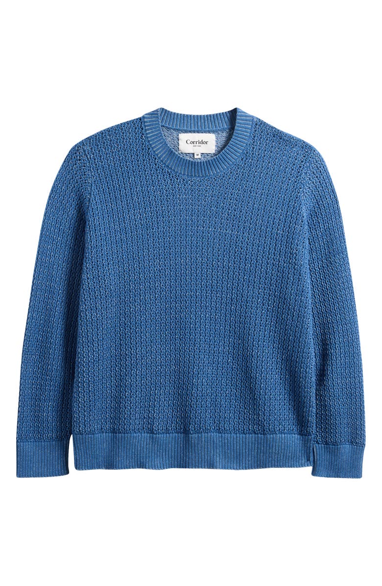 Corridor Marled Organic Pima Cotton Crewneck Sweater, Alternate, color, Blue