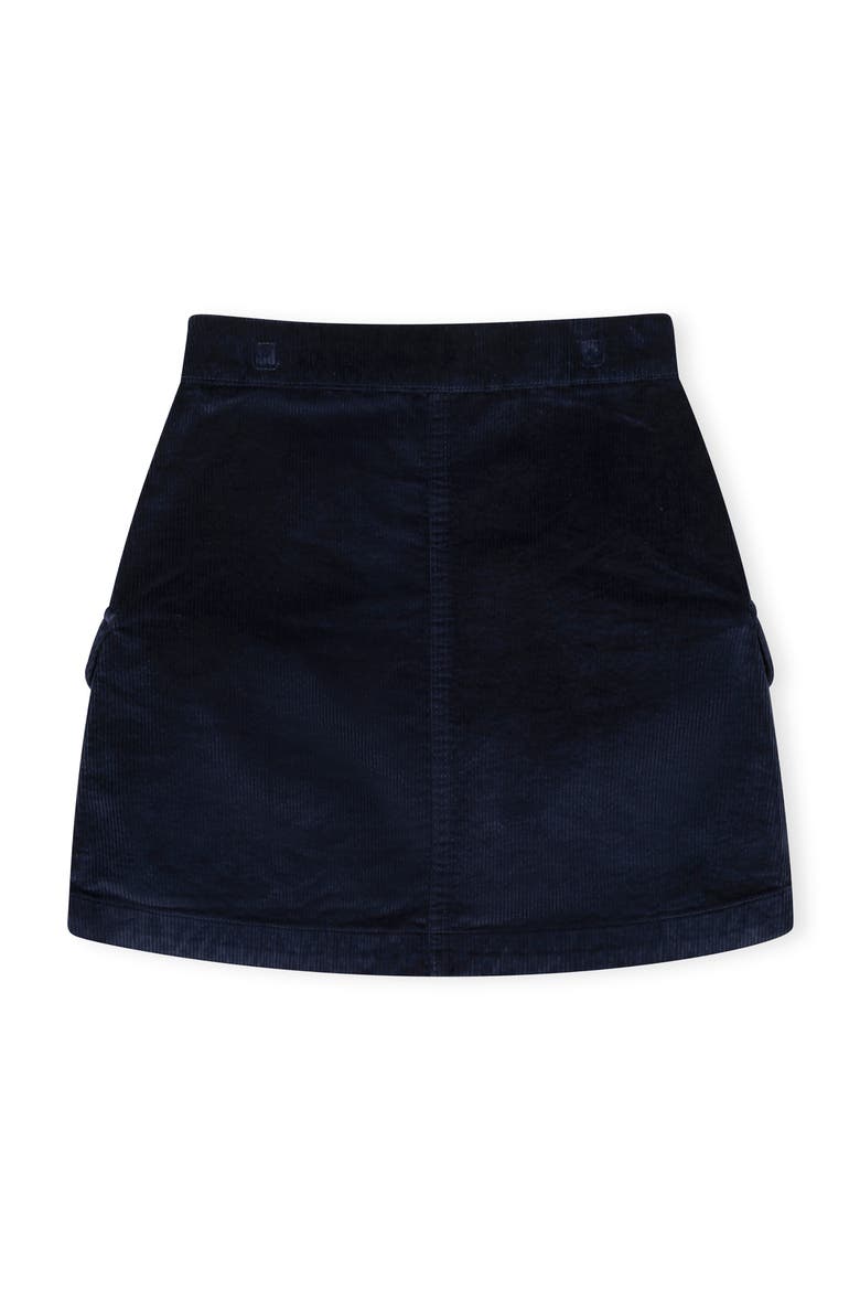 Kids' Organic Corduroy Button Front Skirt, Alternate, color, Navy