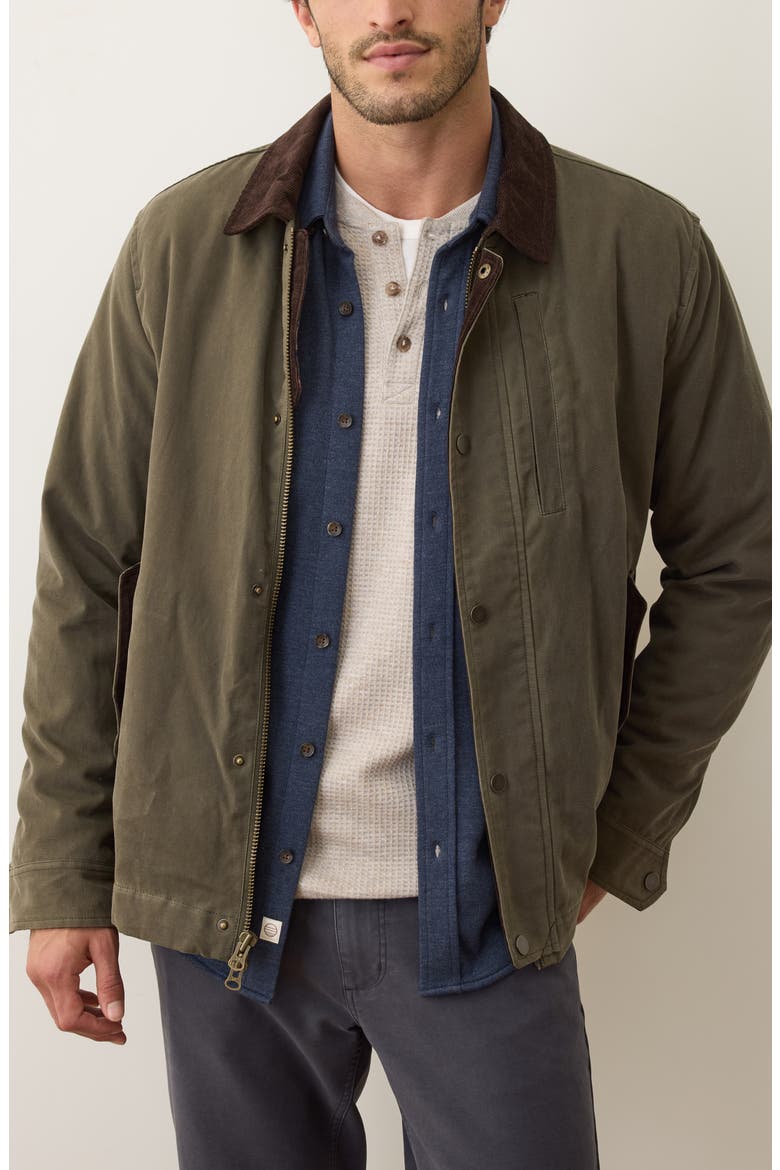 Waxed Canvas Barn Jacket, Main, color, OLIVE
