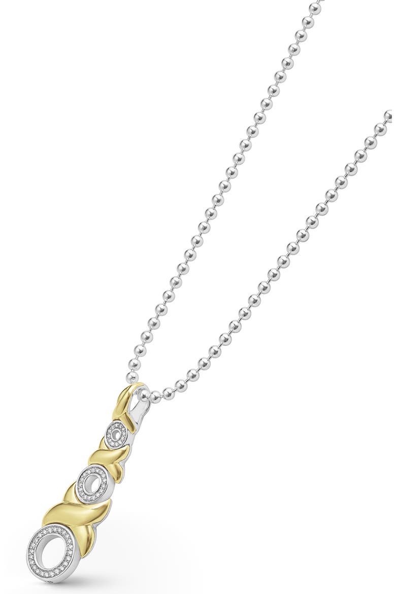Embrace XO Pavé Diamond Pendant Necklace, Alternate, color, METALLIC