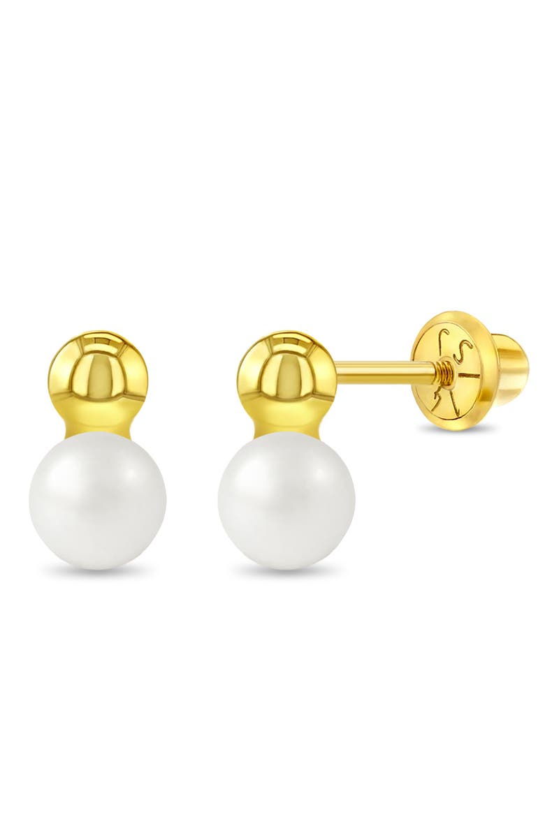 In Season Jewelry 14k Simulated Pearl Drop Earrings, Main, color, White