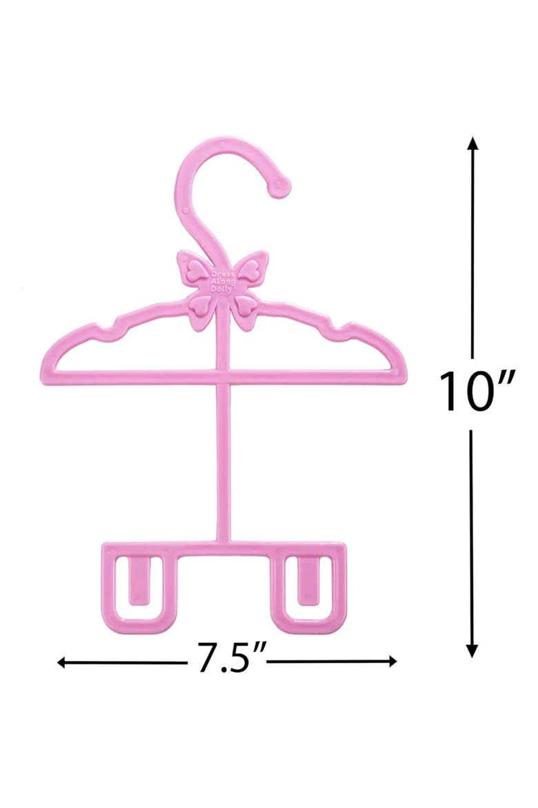 Pink Full-Outfit Hanger 24pk for 18" Doll Clothes- Hold Your Tops & Bottoms Together, Alternate, color, Pink